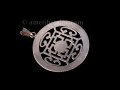 PA316 Pendentif Argent Massif Mandala Grenat