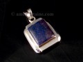 PA317 Pendentif Tibétain Argent Massif Lapis Lazuli