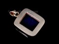 PA317 Pendentif Tibétain Argent Massif Lapis Lazuli