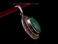 PA327 Pendentif Tibétain Argent Massif Turquoise
