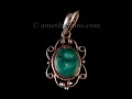 PA328 Pendentif Tibétain Argent Massif Turquoise