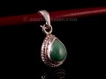 PA330 Pendentif Tibétain Argent Massif Turquoise