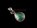 PA330 Pendentif Tibétain Argent Massif Turquoise
