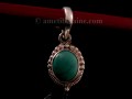 PA331 Pendentif Tibétain Argent Massif Turquoise