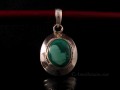 PA332 Pendentif Tibétain Argent Massif Turquoise