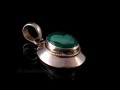 PA332 Pendentif Tibétain Argent Massif Turquoise