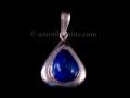 PA335 Pendentif Tibétain Argent Massif Lapis Lazuli