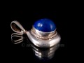 PA335 Pendentif Tibétain Argent Massif Lapis Lazuli