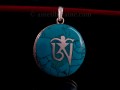 PA345 Pendentif Argent Massif Om Tibétain