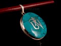 PA345 Pendentif Argent Massif Om Tibétain