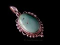 PA365 Pendentif Tibétain Argent Massif Turquoise