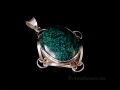 PA367 Pendentif Tibétain Argent Massif Turquoise