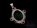 PA367 Pendentif Tibétain Argent Massif Turquoise
