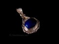 PA368 Pendentif Tibétain Argent Massif Lapis Lazuli