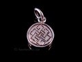 PA378 Pendentif Argent Massif Nœud Sans Fin Signes Auspicieux
