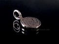 PA378 Pendentif Argent Massif Nœud Sans Fin Signes Auspicieux