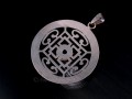 PA394 Pendentif Argent Massif Tibétain Mandala Turquoise