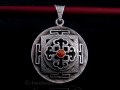 PA395 Pendentif Argent Massif Mandala Corail