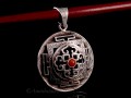 PA395 Pendentif Argent Massif Mandala Corail