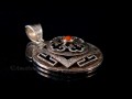 PA395 Pendentif Argent Massif Mandala Corail