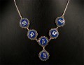 CA02 Collier Tibétain Argent Massif Lapis Lazuli Mantra Bouddhiste