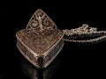 CA11 Collier Tibétain Argent Massif Turquoise Filigranes