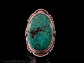 BA141 Bague Tibétaine Argent Massif Turquoise. Taille 62