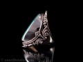BA141 Bague Tibétaine Argent Massif Turquoise. Taille 62