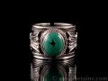 BA147 Bague Tibétaine Argent Massif Turquoise