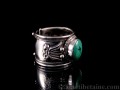 BA147 Bague Tibétaine Argent Massif Turquoise