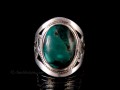 BA173 Bague Tibétaine Argent Massif Turquoise. Taille 59
