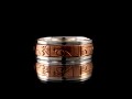 BA152 Bague Argent Massif Cuivre Mantra Dorje Vajra