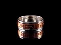 BA152 Bague Argent Massif Cuivre Mantra Dorje Vajra