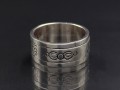 BA190. Bague Argent Massif Mantra Tibétain Om Mani Padme Hum