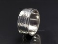 BA190. Bague Argent Massif Mantra Tibétain Om Mani Padme Hum