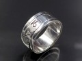 BA190. Bague Argent Massif Mantra Tibétain Om Mani Padme Hum