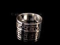 BA191. Bague Argent Massif Mantra Tibétain Om Mani Padme Hum