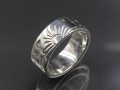 BA188. Bague Tibétaine en Argent Massif avec des Soleils