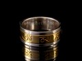 BA198 Bague Argent Massif Laiton Mantra Dorje Vajra