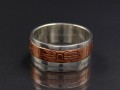 BA199 Bague Argent Massif Cuivre Mantra Dorje Vajra