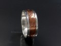BA199 Bague Argent Massif Cuivre Mantra Dorje Vajra