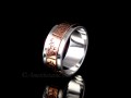 BA216 Bague Tibétaine en Argent Massif Cuivre avec Astamangala