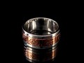 BA216 Bague Tibétaine en Argent Massif Cuivre avec Astamangala
