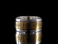 BA217 Bague Tibétaine en Argent Massif Laiton avec Astamangala