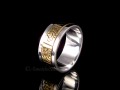 BA217 Bague Tibétaine en Argent Massif Laiton avec Astamangala