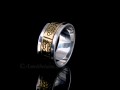 BA217 Bague Tibétaine en Argent Massif Laiton avec Astamangala