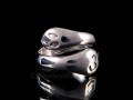 BA218 Bague Argent Massif Serpent Om