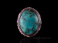 BA226 Bague Tibétaine Argent Massif Turquoise. Taille 54