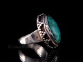 BA226 Bague Tibétaine Argent Massif Turquoise. Taille 54