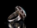 BA226 Bague Tibétaine Argent Massif Turquoise. Taille 54